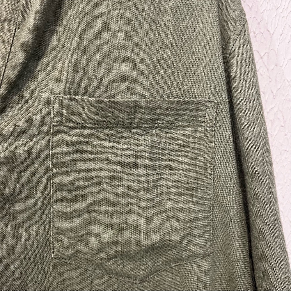 Old Navy Matcha Green Linen Blend Shirt Shift Dress size small - Picture 8 of 13